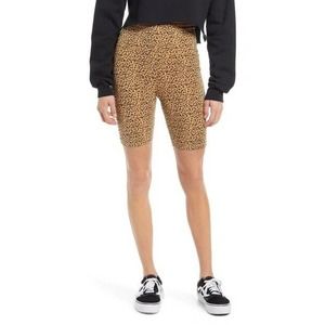 BP Nordstrom NWT Women's High Rise Bike Shorts Animal Print Leopard Stretch